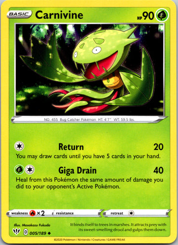 Carnivine (005/189) [SWSH03: Darkness Ablaze]
