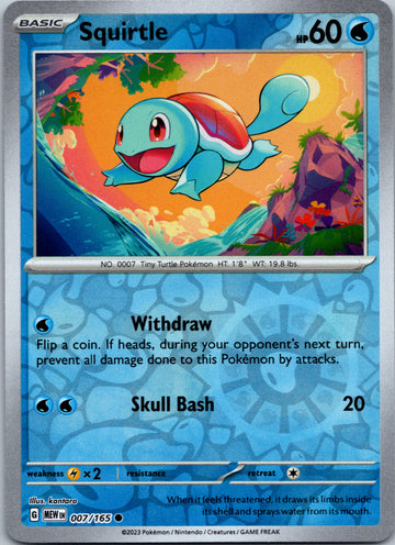 Squirtle (007/165) [Scarlet & Violet:  151] Reverse Holofoil