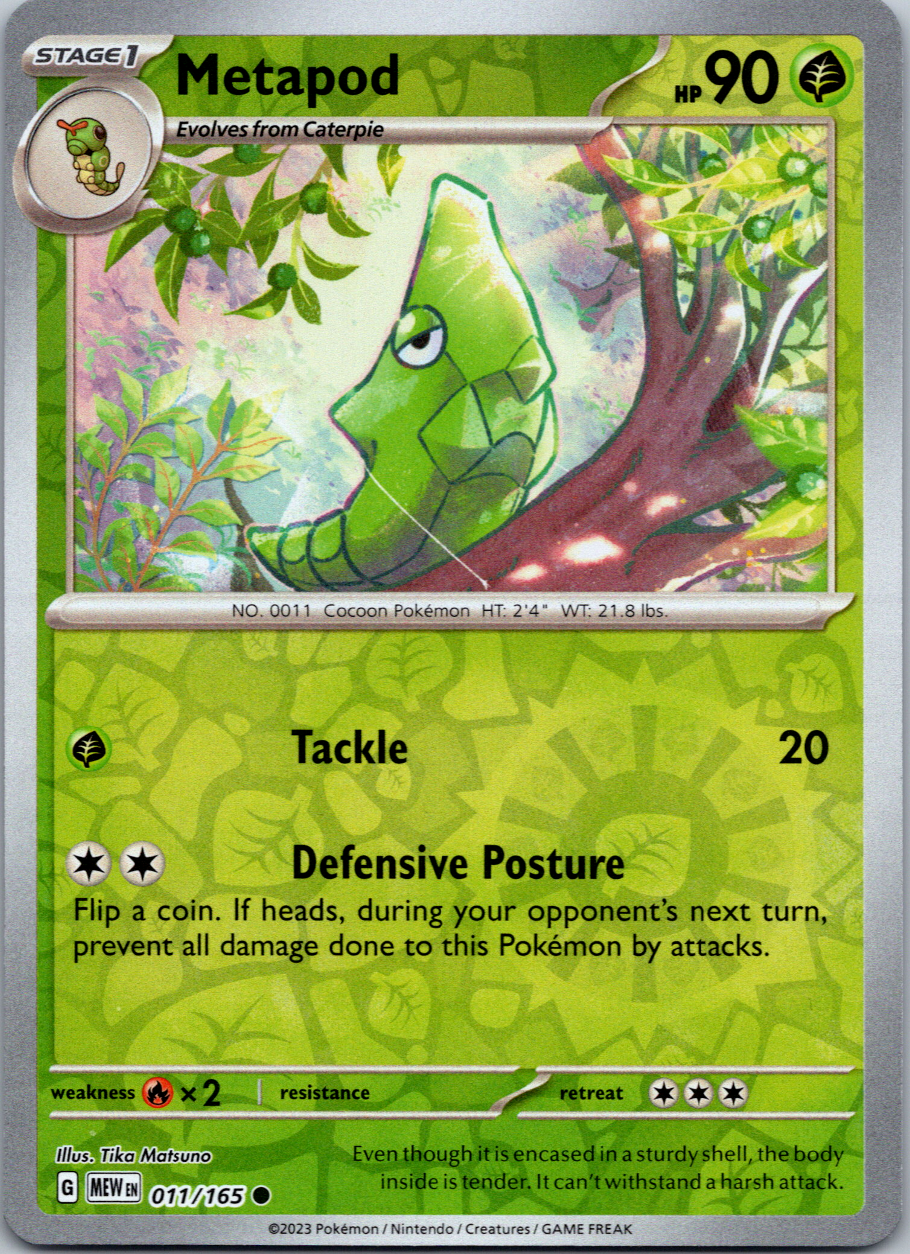 Metapod (11/165) [Scarlet & Violet:  151] Reverse Holofoil