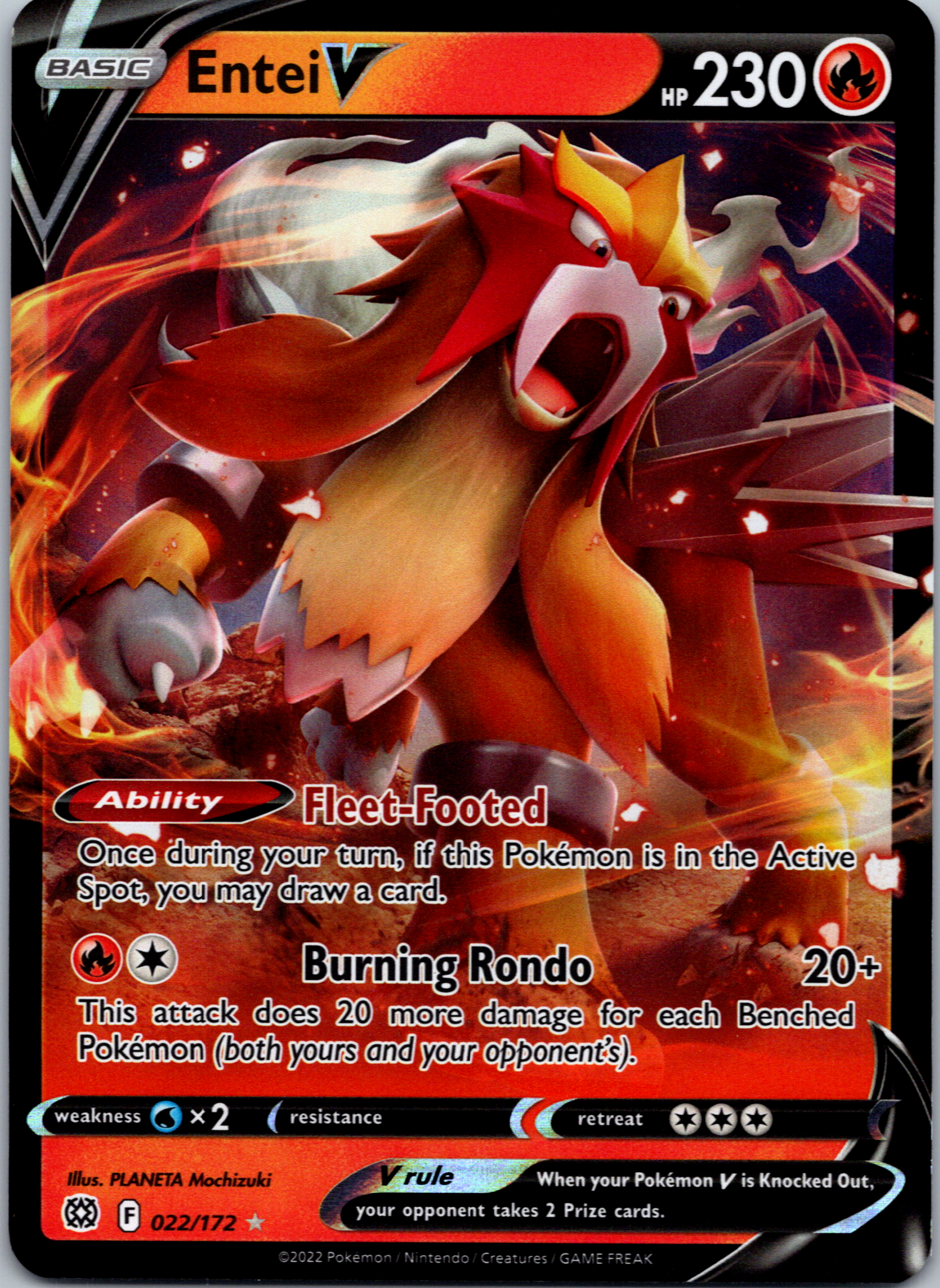 Entei V (022/172) [Sword & Shield: Brilliant Stars]