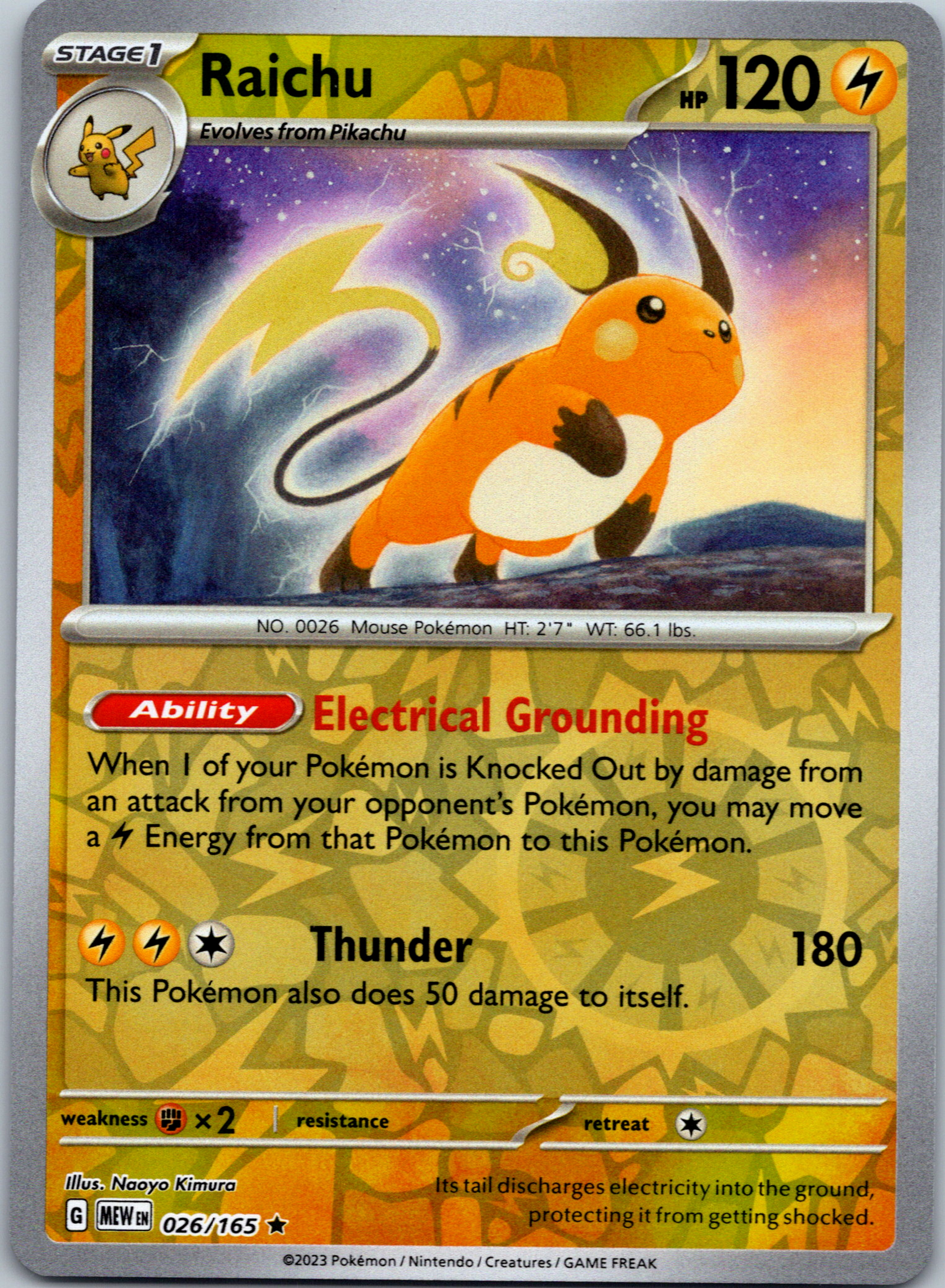 Raichu (026/165) [Scarlet & Violet:  151] Reverse Holofoil