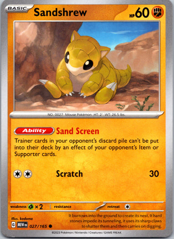 Sandshrew (027/165) [Scarlet & Violet:  151]