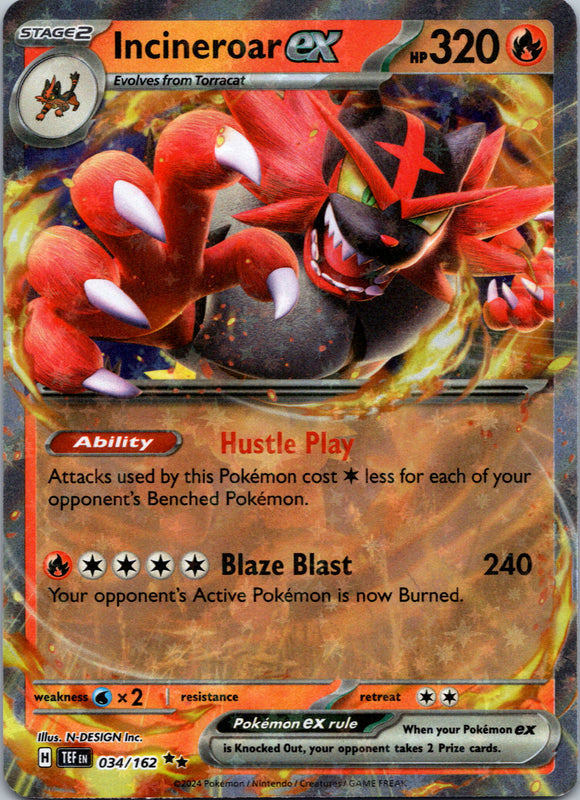 Incineroar ex [34/162] - (Temporal Forces) Holofoil