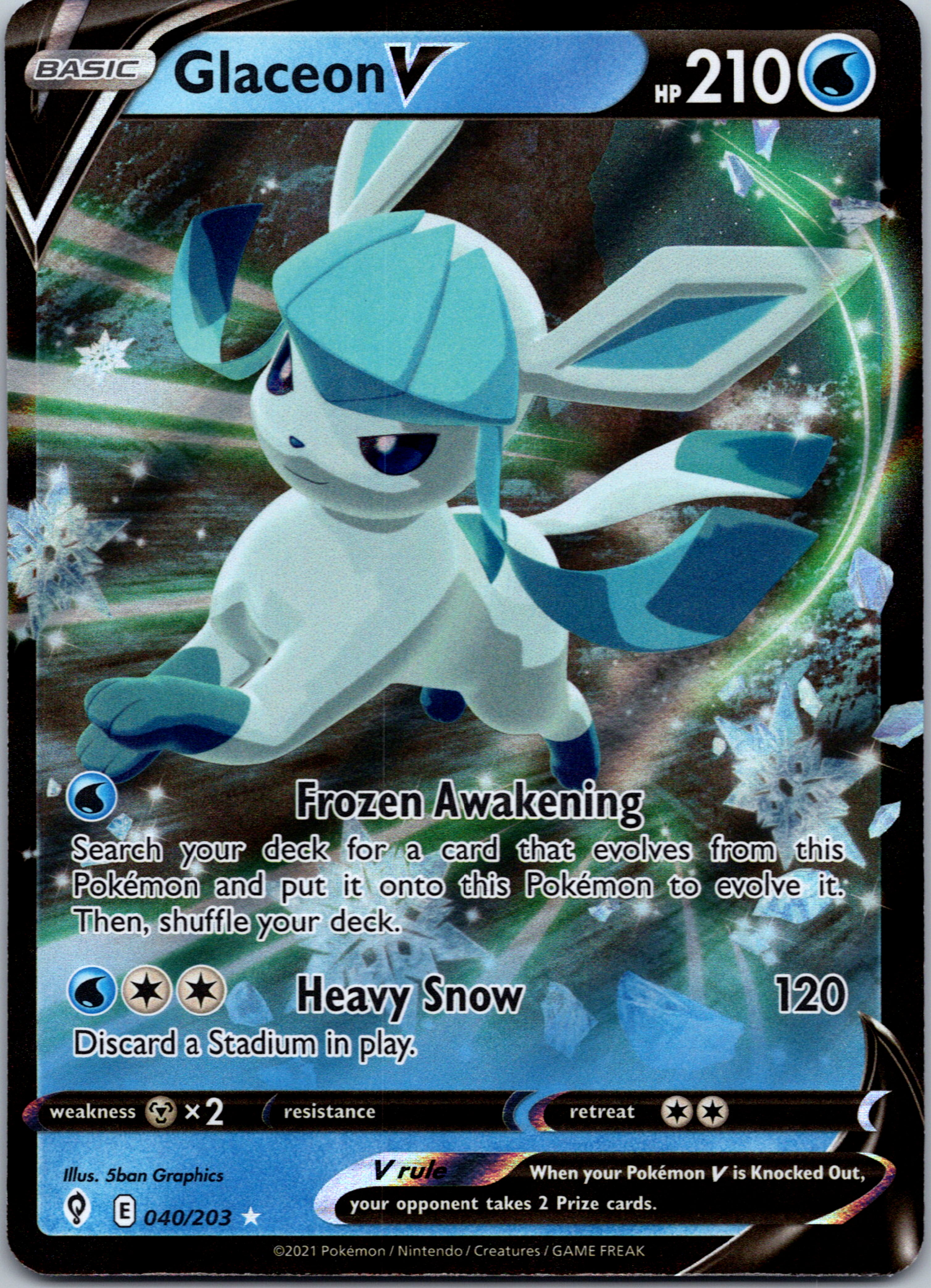 Glaceon V (040/203) [Sword & Shield: Evolving Skies]