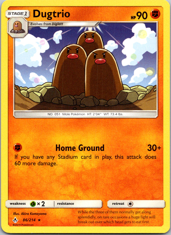 Dugtrio (086/214) [Sun & Moon: Unbroken Bonds]