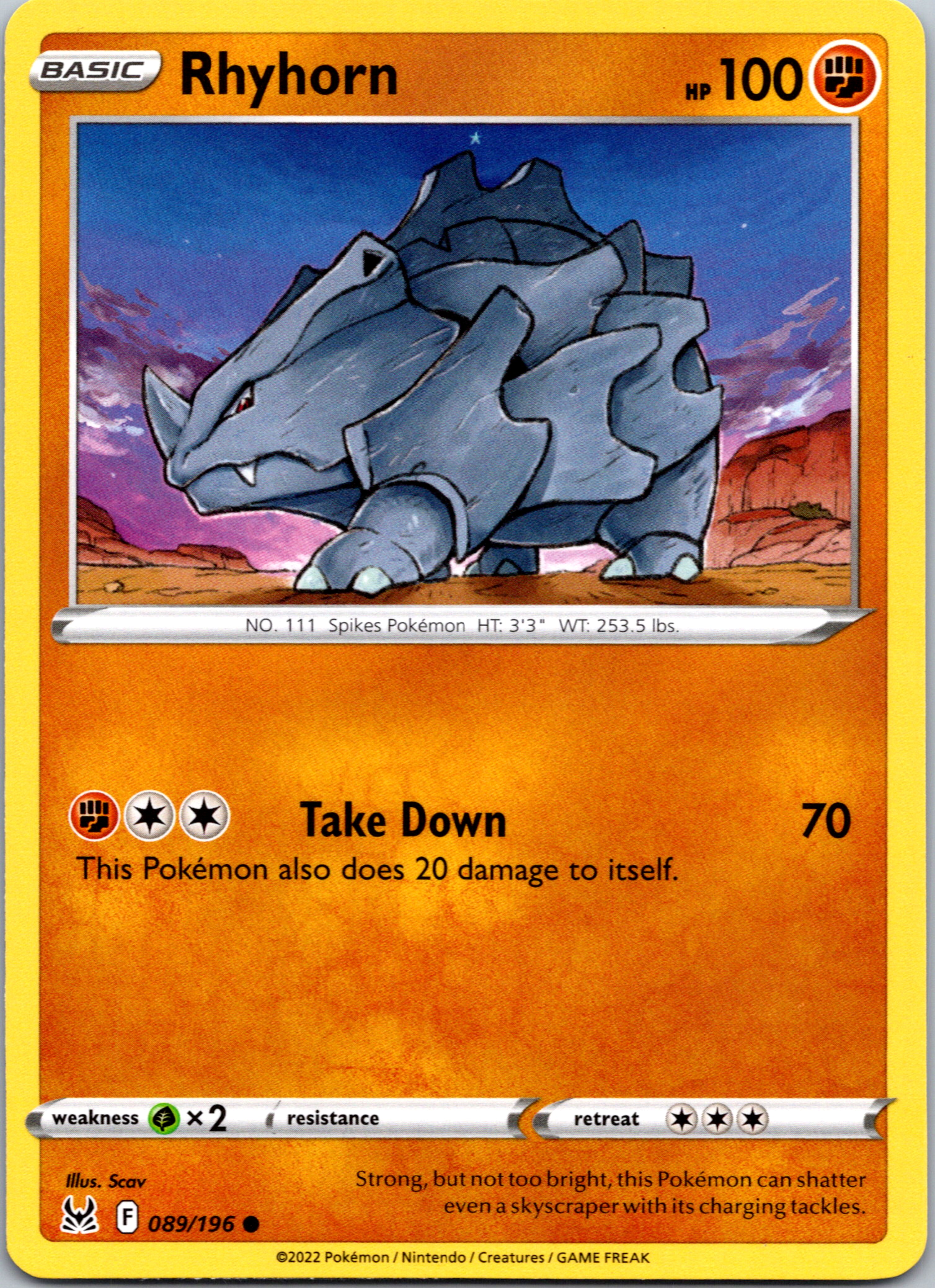 Rhyhorn (089/196) [Sword & Shield: Lost Origin]