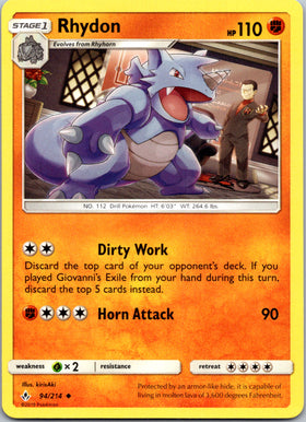 Rhydon (094/214) [Sun & Moon: Unbroken Bonds]