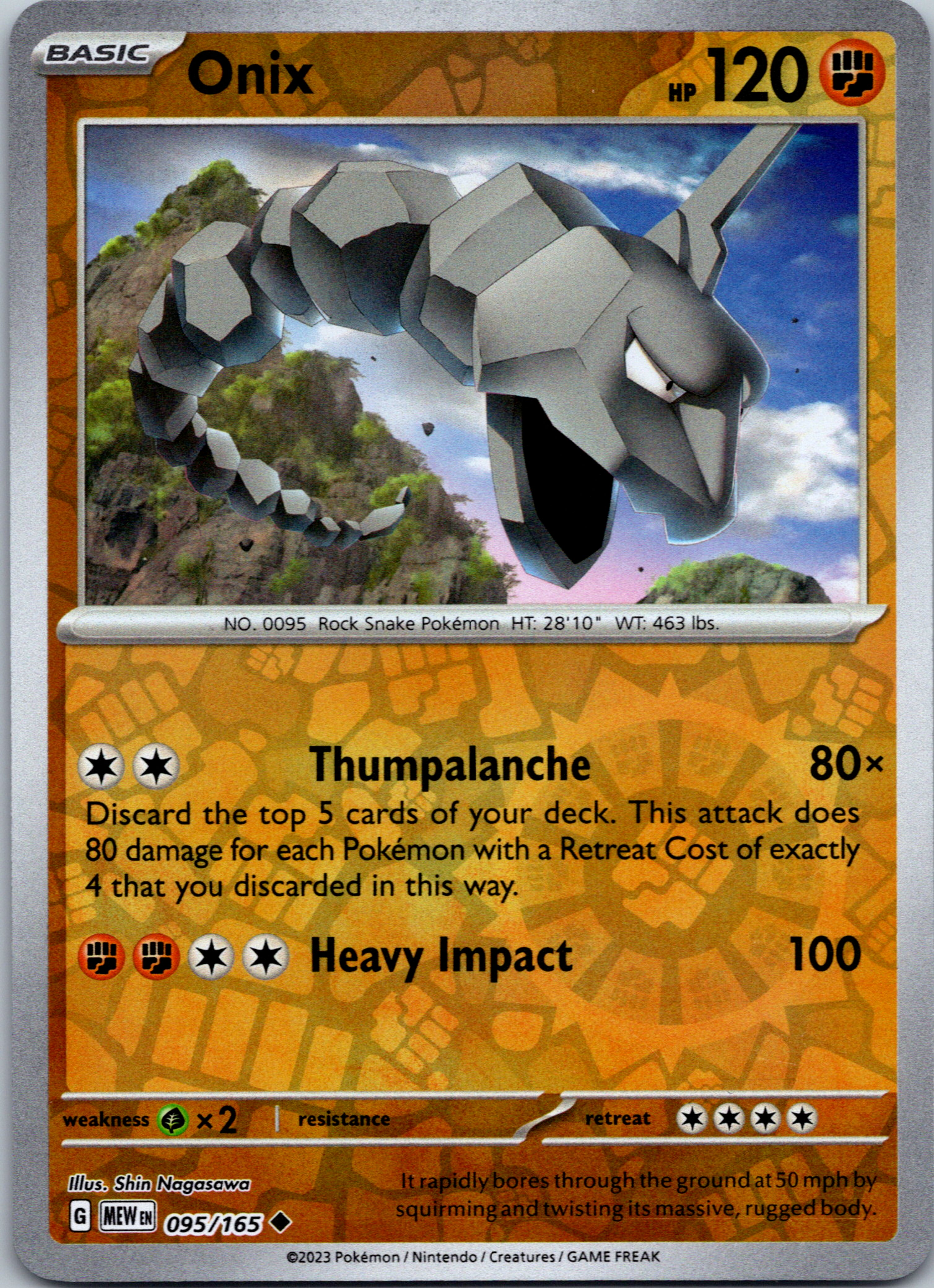 Onix (095/165) [Scarlet & Violet:  151] Reverse Holofoil