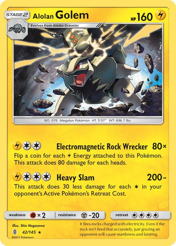 Alolan Golem [42/145] [Guardians Rising] Reverse Holofoil
