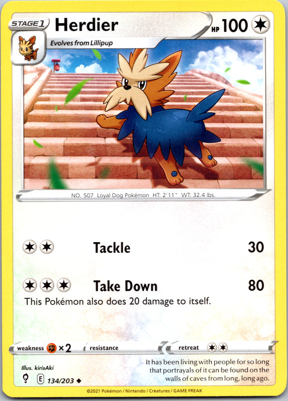 Herdier (134/203) [Sword & Shield: Evolving Skies]