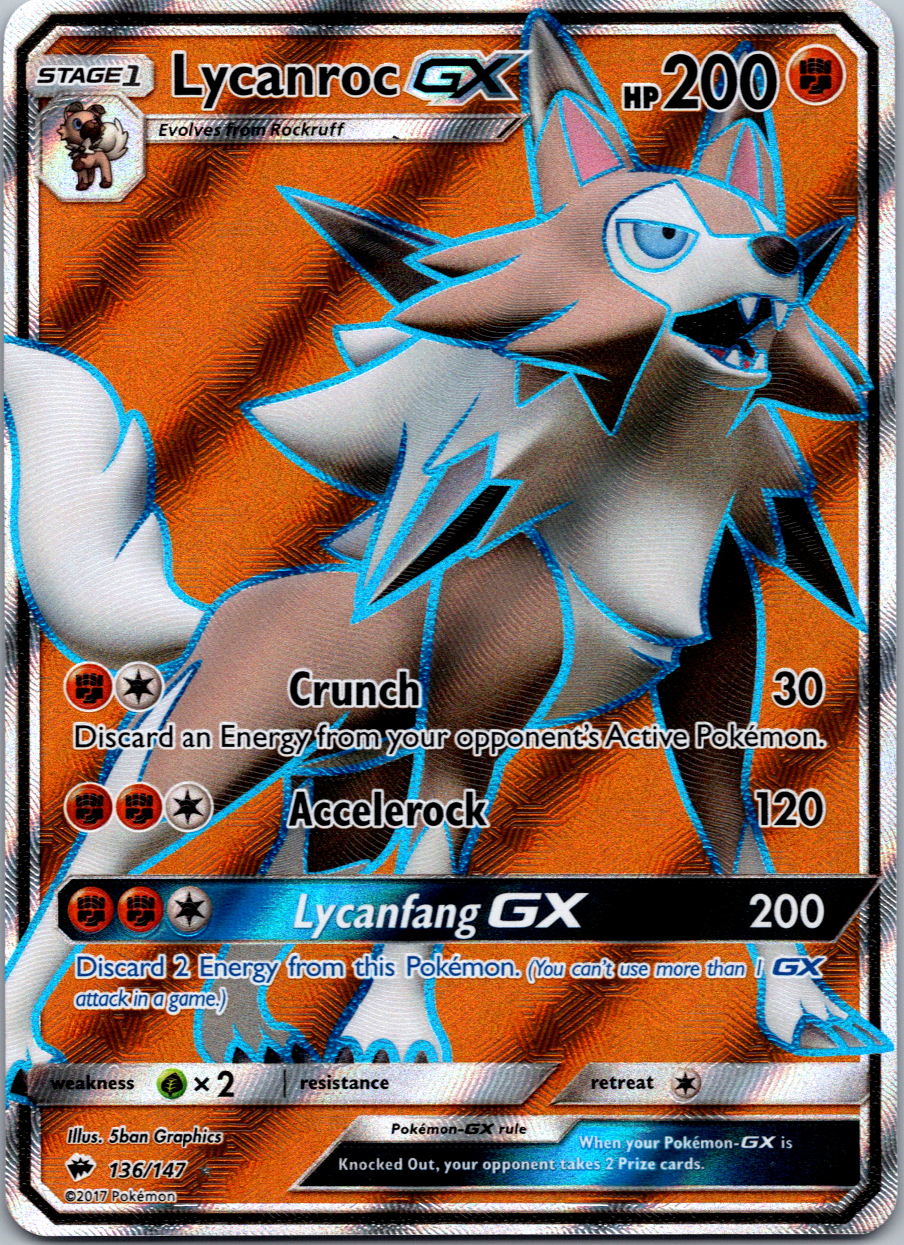 Lycanroc GX (136/147) [Sun & Moon: Burning Shadows]