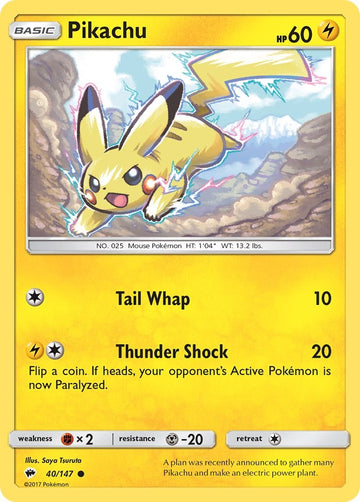 Pikachu [40/147] [Burning Shadows] Reverse Holofoil