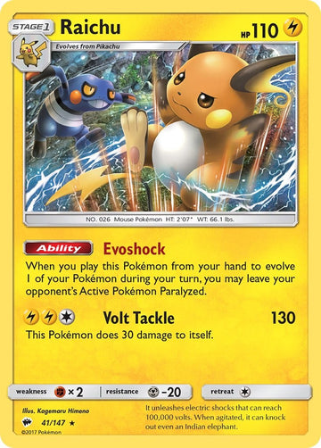 Raichu [41/147] [Burning Shadows] Reverse Holofoil