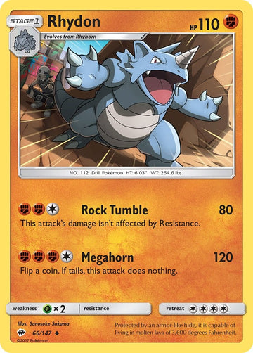 Rhydon [66/147] [Burning Shadows] Reverse Holofoil