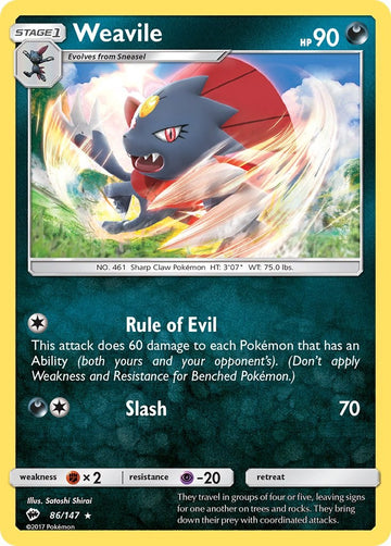 Weavile [86/147] [Burning Shadows] Reverse Holofoil