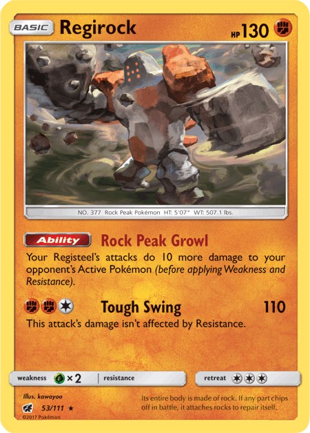 Regirock [53/111] [SM - Crimson Invasion] Reverse Holofoil