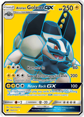 Alolan Golem GX (Full Art) [102/111] [Crimson Invasion] Holofoil