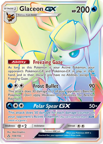 Glaceon GX (Secret Rare) [159/156] [Ultra Prism] Holofoil