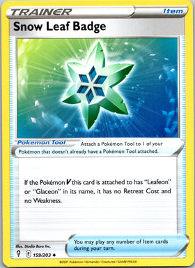 Snow Leaf Badge (159/203) [Sword & Shield: Evolving Skies]