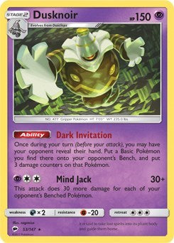 Dusknoir (053/147) (Theme Deck Exclusive) [Sun & Moon: Burning Shadows]