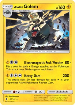 Alolan Golem (042/145) (Cosmos Holo) (Blister Exclusive) [Sun & Moon: Guardians Rising]