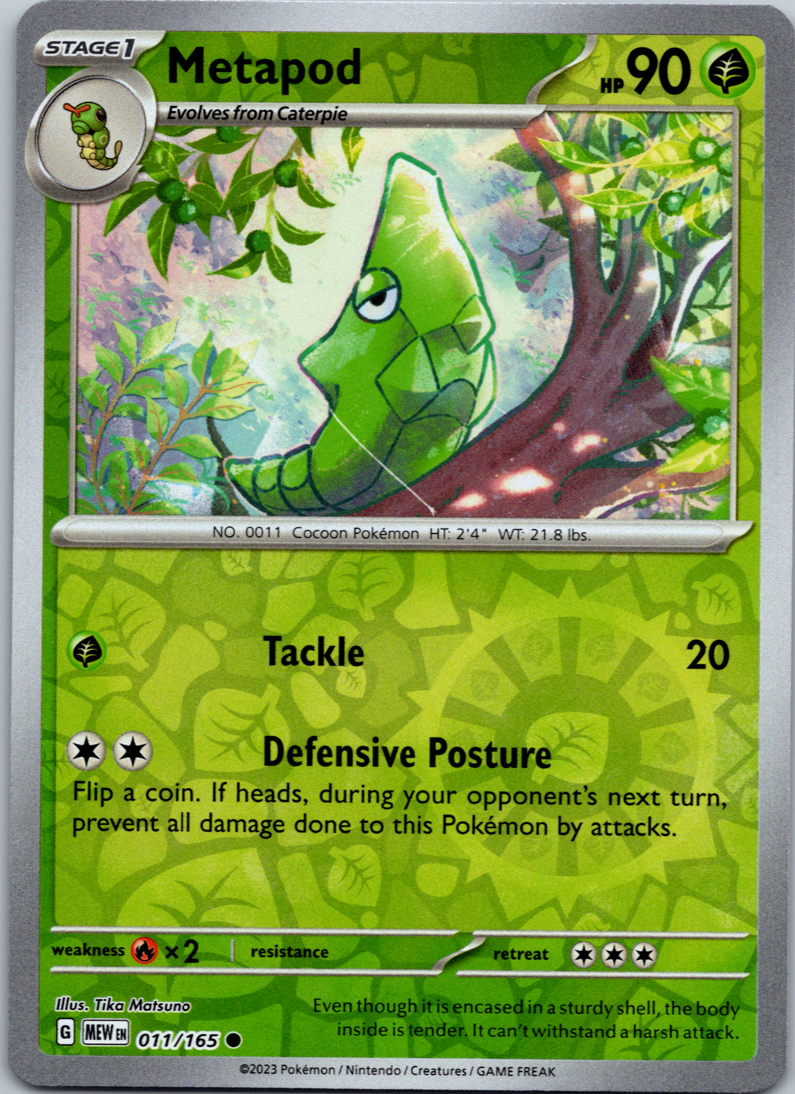 Metapod (011/165) [Scarlet & Violet:  151] Reverse Holofoil