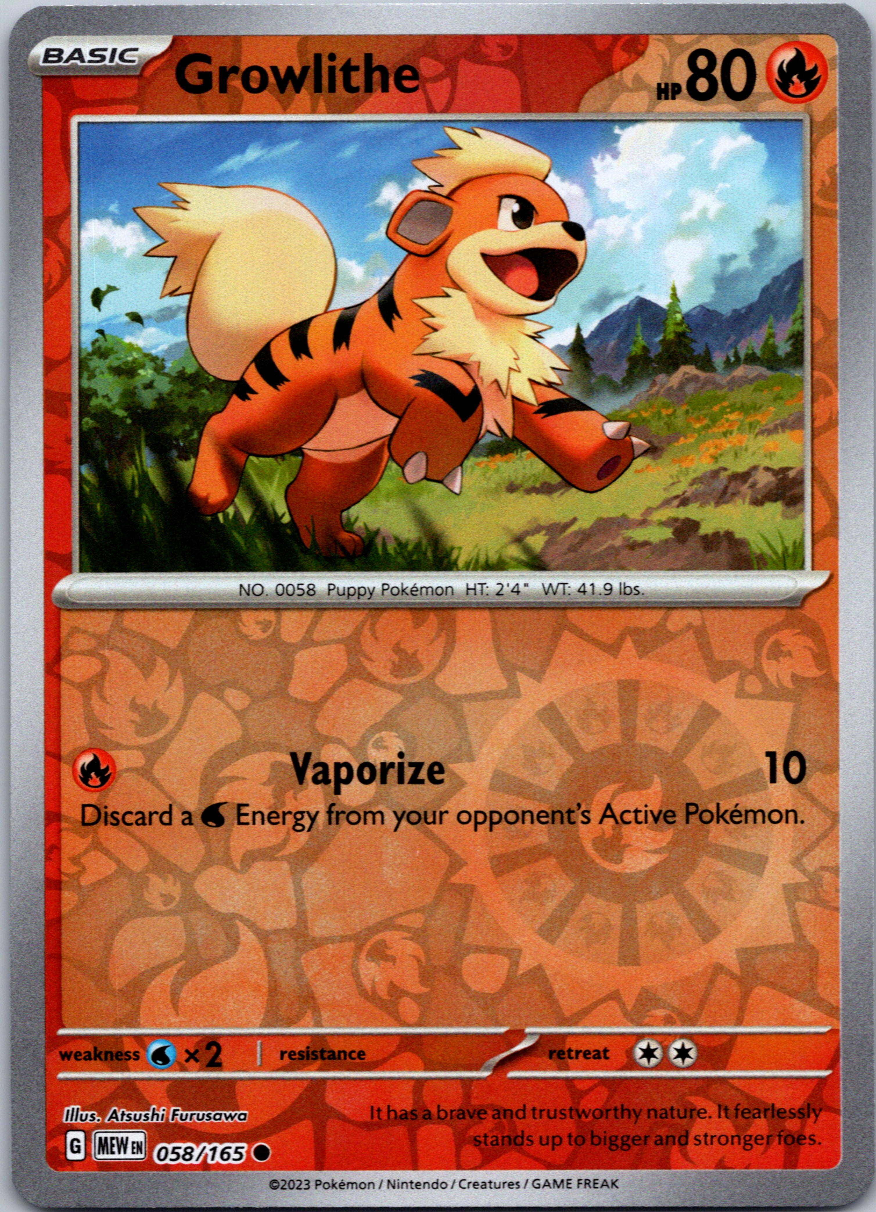 Growlithe (058/165) [Scarlet & Violet:  151] Reverse Holofoil