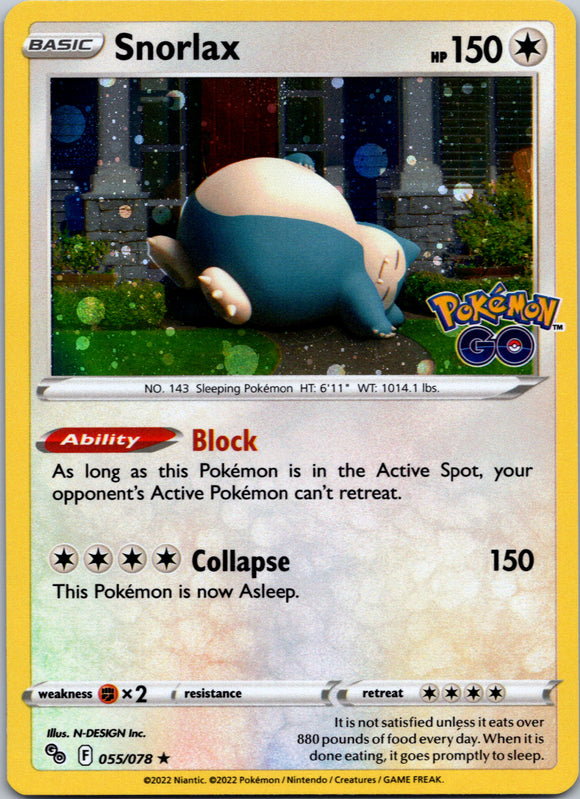 Snorlax (055/078) (Cosmos Holo) [Pokémon GO]
