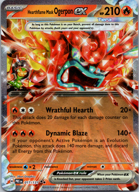 Hearthflame Mask Ogerpon ex [017/131] - (Prismatic Evolutions) Holofoil