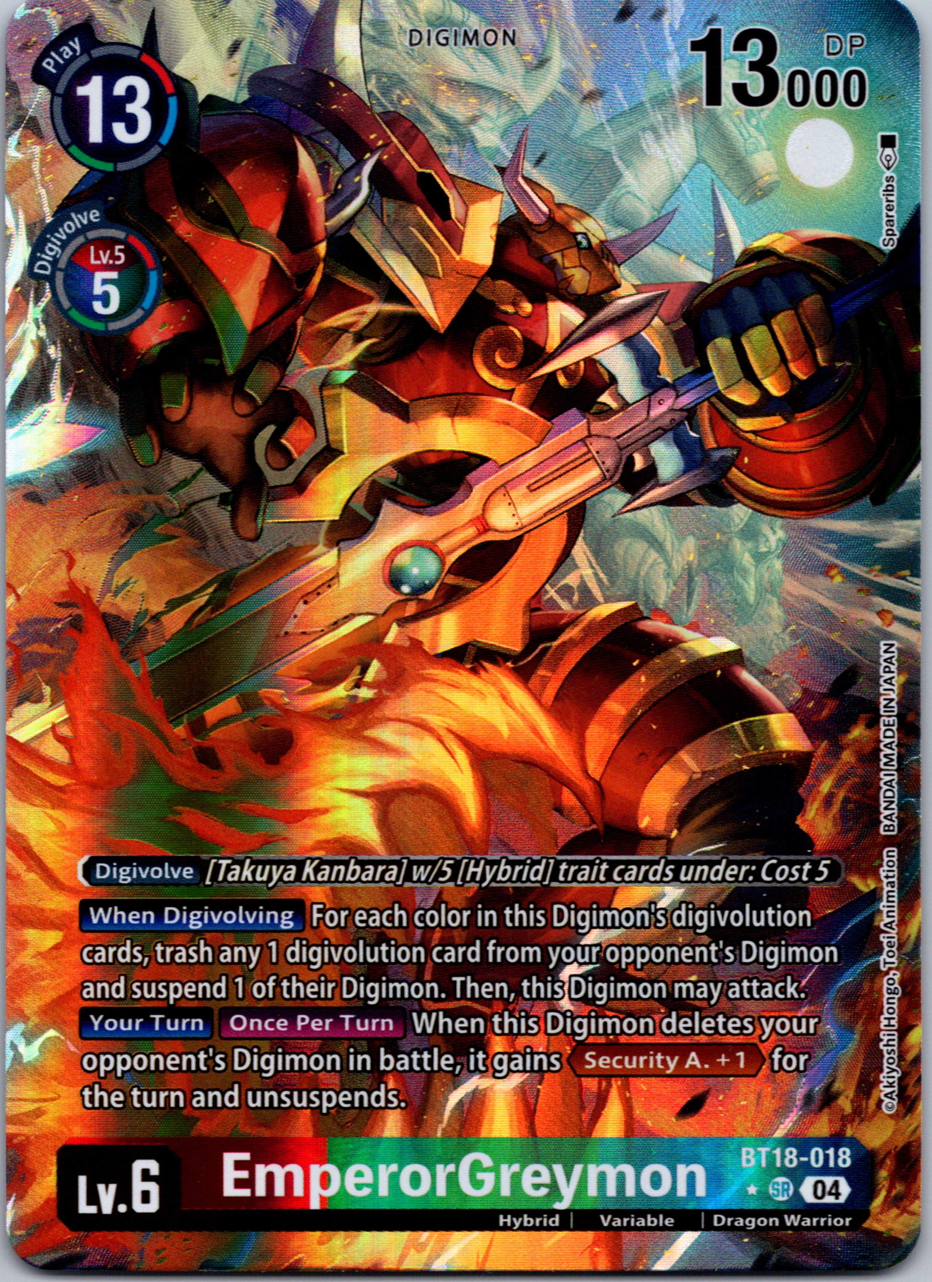 EmperorGreymon (Alternate Art) [BT18-018-SR] [Release Special Booster 2.0] Foil