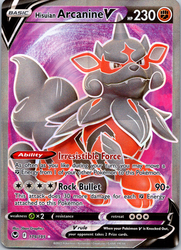 Hisuian Arcanine V (179/195) [Sword & Shield: Silver Tempest]
