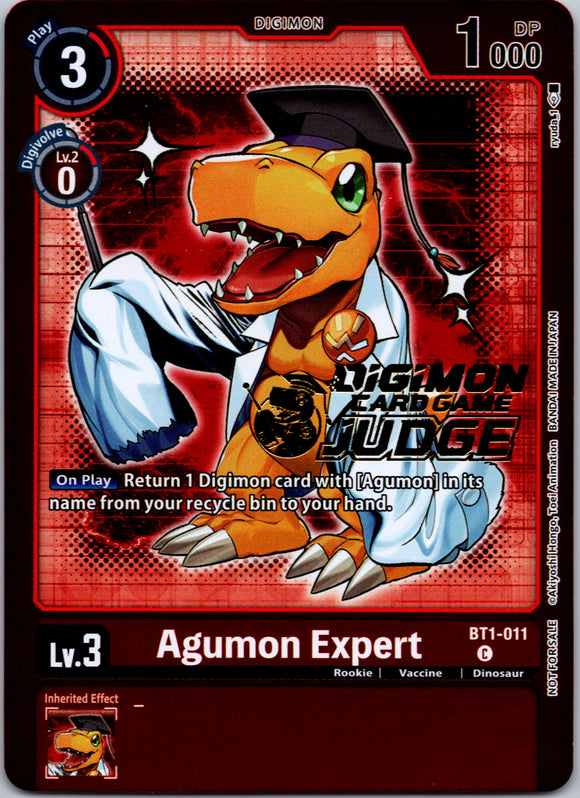 Agumon Expert - BT1-011 (Judge Pack 4) [BT1-011] [Release Special Booster] Foil