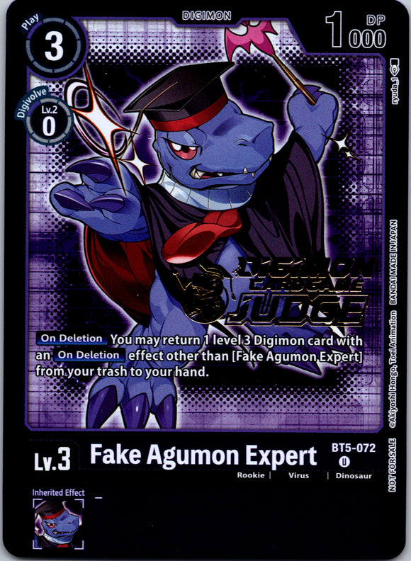 Fake Agumon Expert - BT5-072 (Judge Pack 4) [BT5-072] [Battle of Omni] Foil