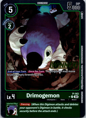 Drimogemon - P-143 (Store Tournament 2024 Jul. - Sep. Winner Pack) [P-143 P] [Digimon Promotion Cards] Foil