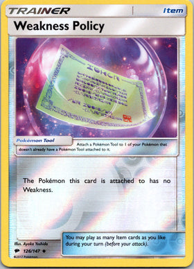Weakness Policy [126/147] [Burning Shadows] Reverse Holofoil