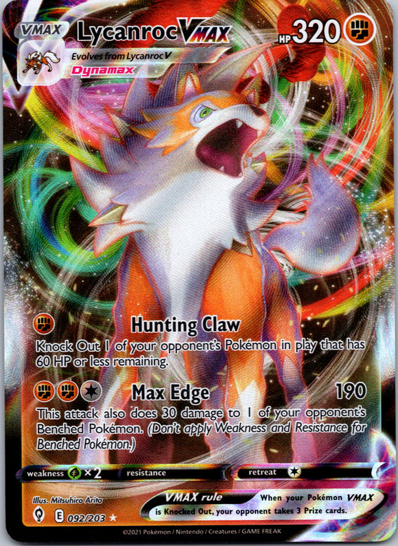 Lycanroc VMAX (092/203) [Sword & Shield: Evolving Skies]