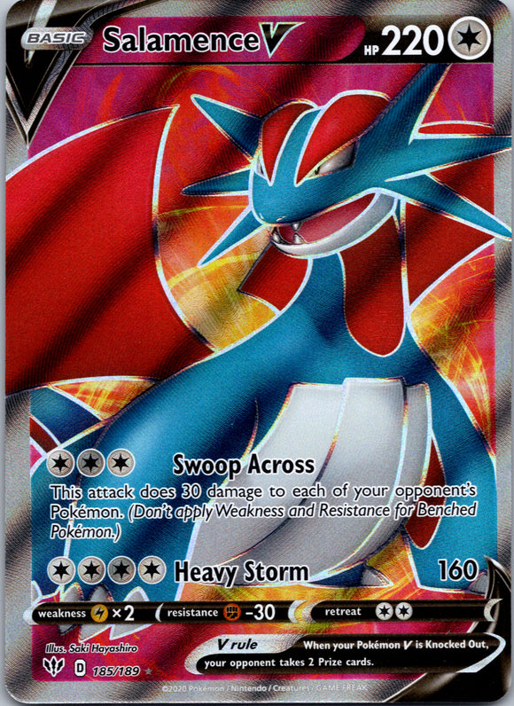 Salamence V (Full Art) (185/189) [SWSH03: Darkness Ablaze]