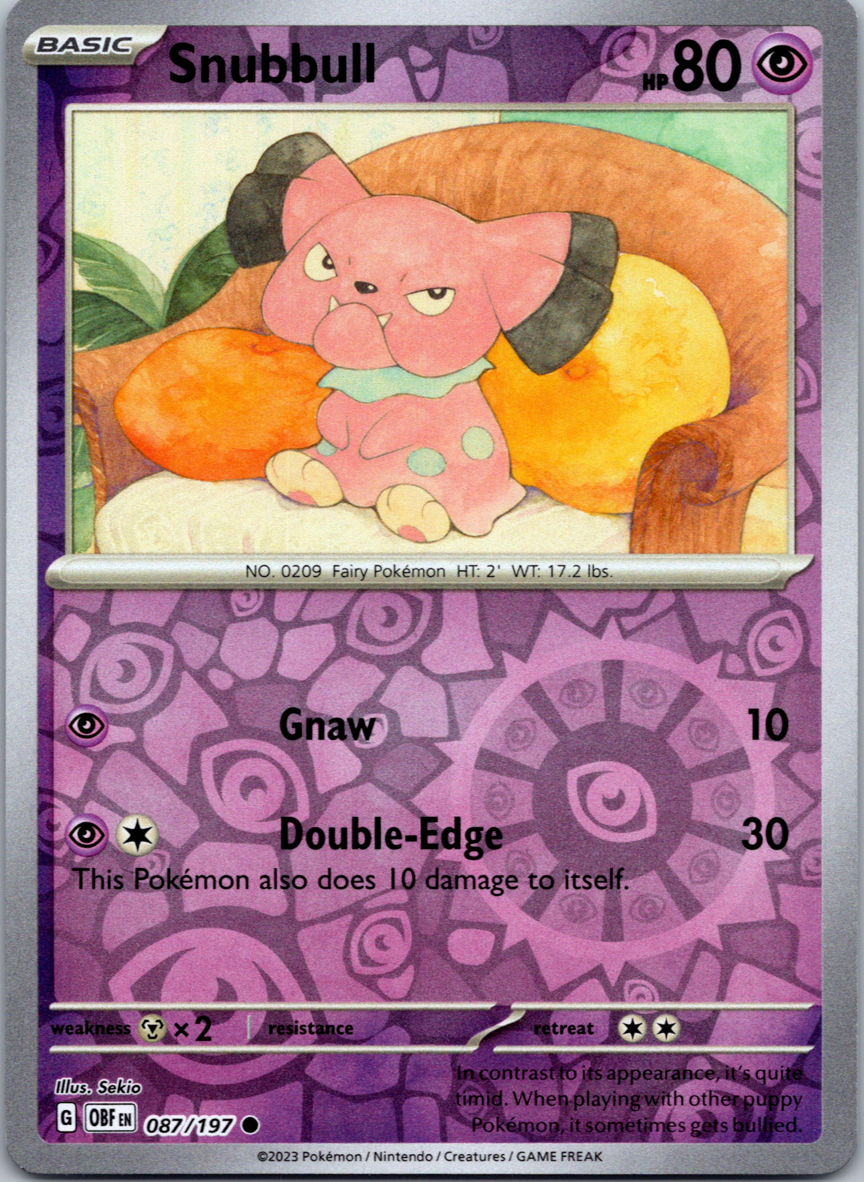 Snubbull [087/197] [Obsidian Flames] Reverse Holofoil