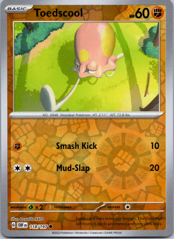 Toedscool [118/197] [Obsidian Flames] Reverse Holofoil