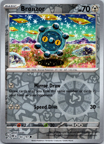 Bronzor [144/197] [Obsidian Flames] Reverse Holofoil