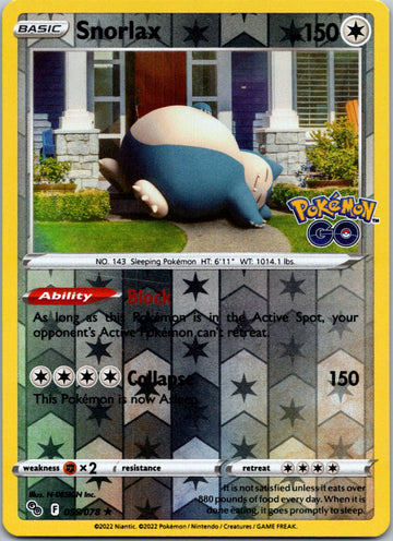 Snorlax [055/078] [Pokemon GO] Reverse Holofoil