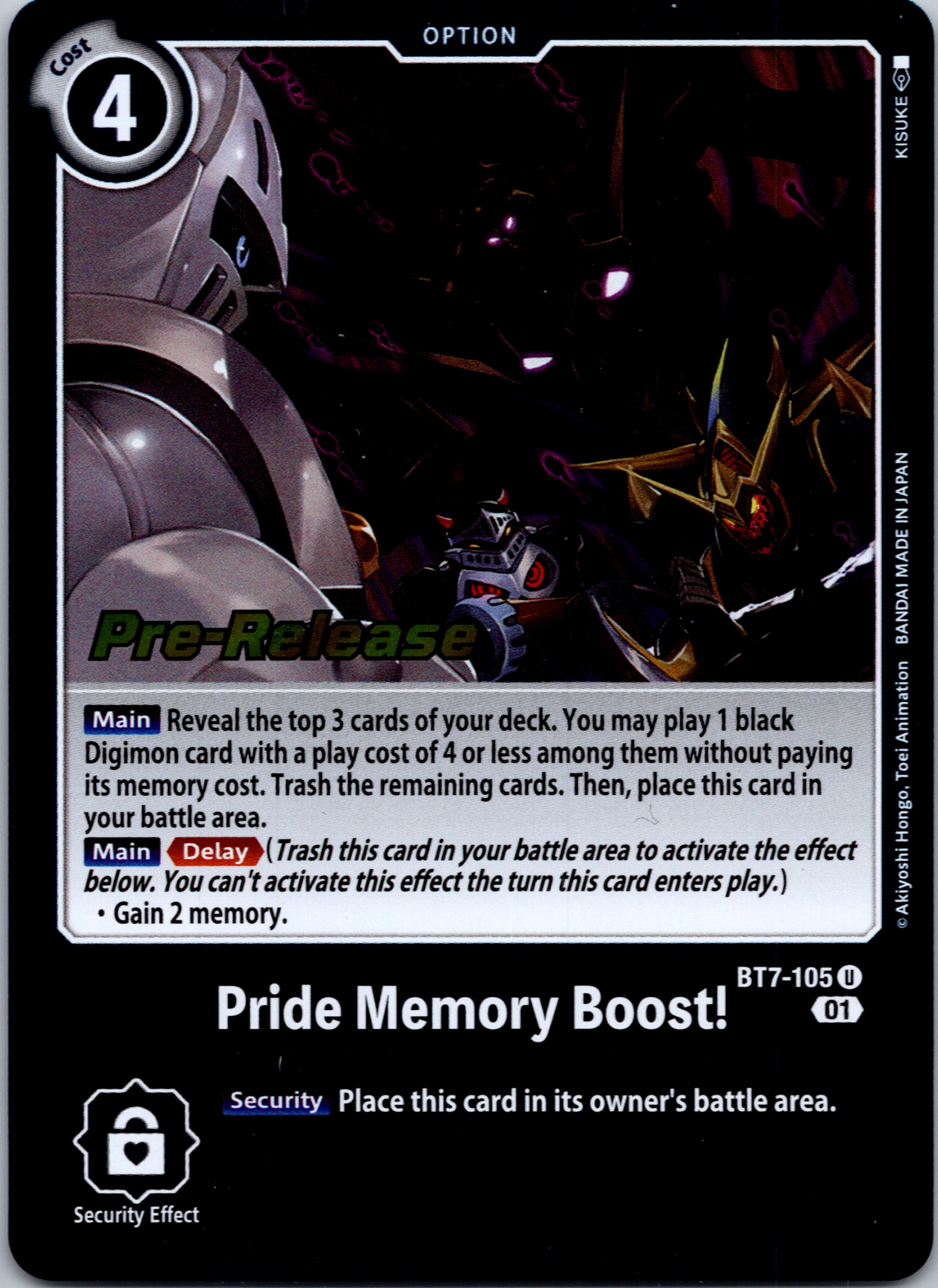 Pride Memory Boost! [BT7-105] [Next Adventure Pre-Release Cards] Foil