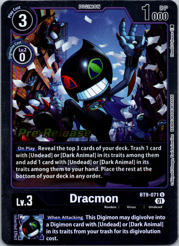 Dracmon [BT9-071] [X Record Pre-Release Cards] Foil
