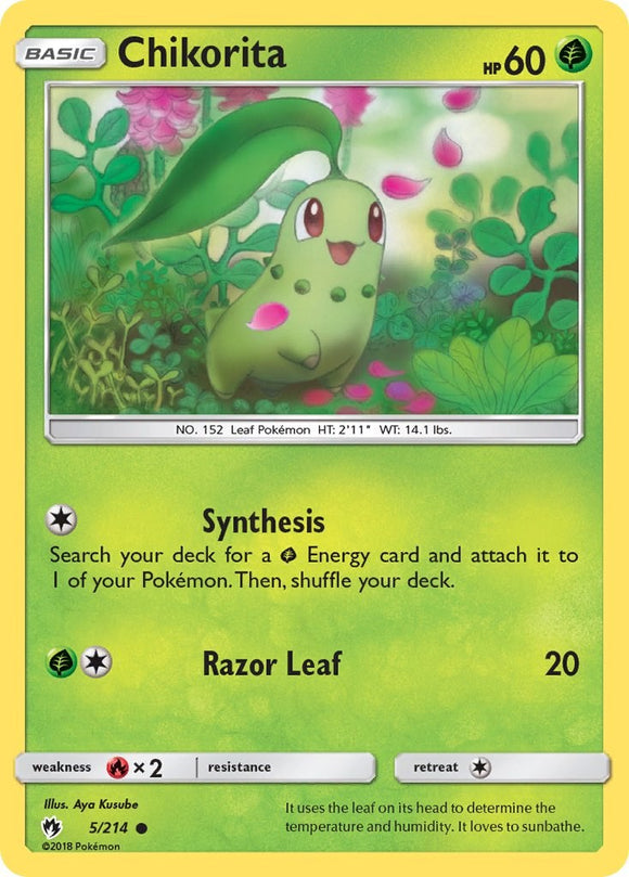 Chikorita (5) [5/214] [SM - Lost Thunder] Reverse Holofoil