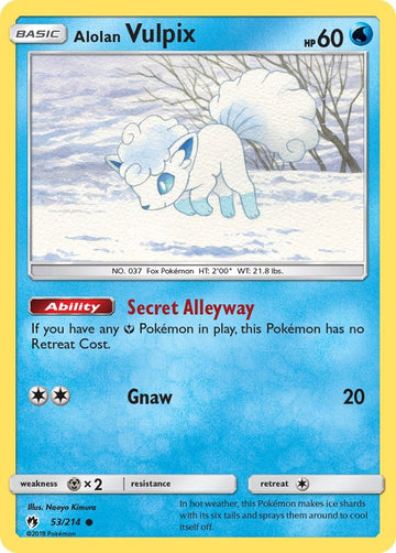Alolan Vulpix [53/214] [SM - Lost Thunder] Reverse Holofoil