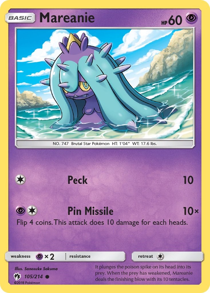 Mareanie (105) [105/214] [SM - Lost Thunder] Reverse Holofoil