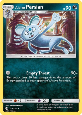 Alolan Persian [119/214] [SM - Lost Thunder] Reverse Holofoil