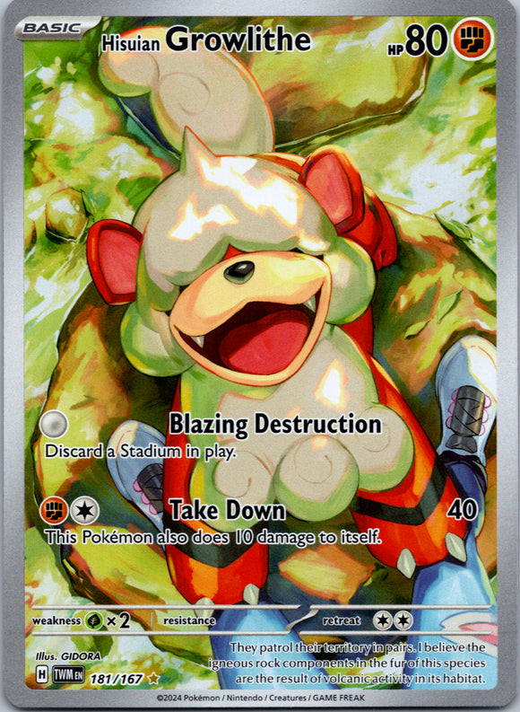 Hisuian Growlithe [181/167] - (Twilight Masquerade) Holofoil