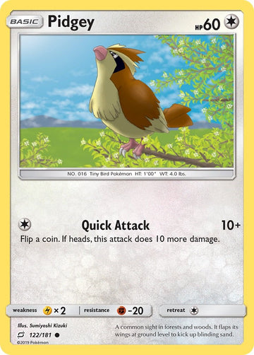 Pidgey (122) [122/181] [SM - Team Up] Reverse Holofoil