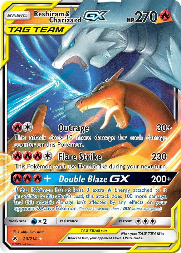 Reshiram & Charizard GX (020/214) [Sun & Moon: Unbroken Bonds]
